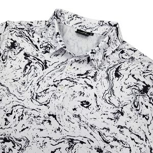 Rare Sunday Swagger Men's Black & White Swirl XL Golf Polo Shirt